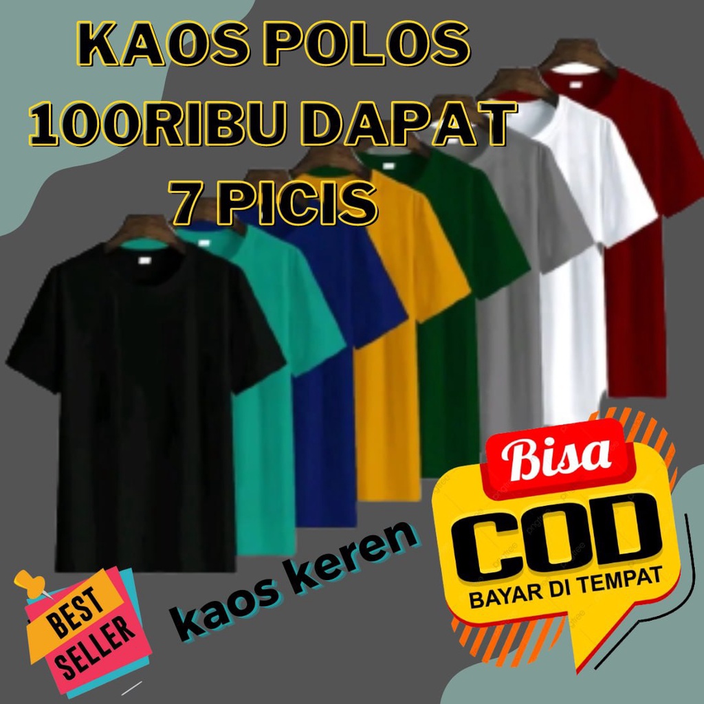 KAOS POLOS 100RB DAPAT 7 PCS