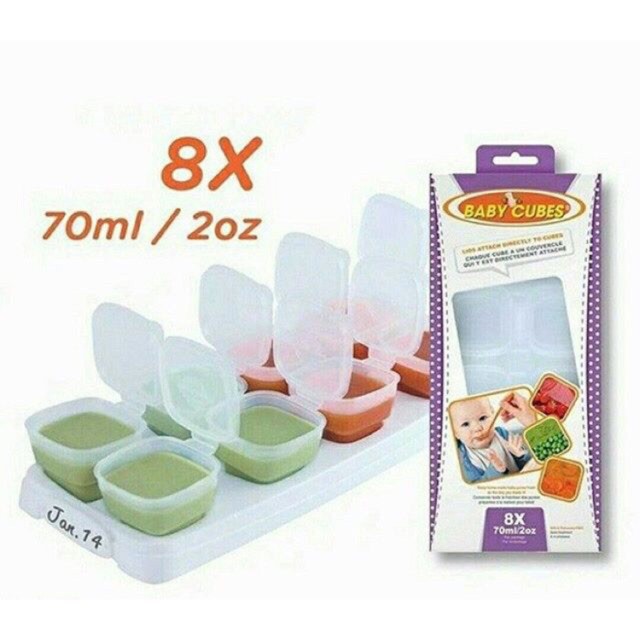 petite baby cube 8 x 70ml wadah mpasi baby cubes