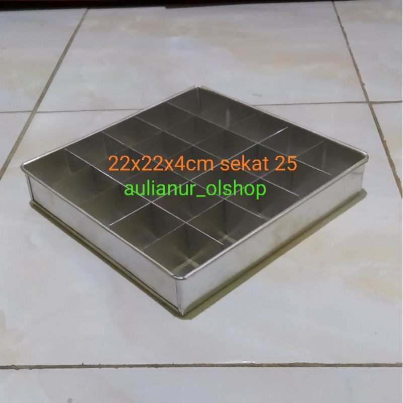 loyang brownies sekat 22x22 / loyang sekat 22x22 / sekat 25 kotak