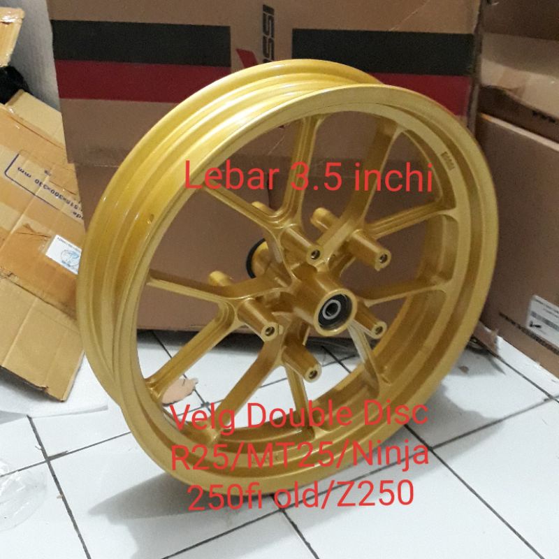 Velg depan R25 MT25 Ninja 250 fi Z250 Vrossi Double Disc Lebar 3.5 inchi velk V Rossi Kawasaki 250fi