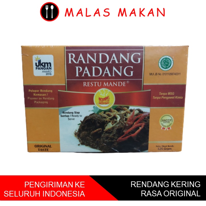 

Rendang Kering Rasa Original Restu Mande Rendang Padang 125gr