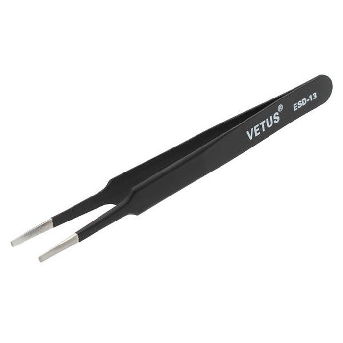 Pinset Vetus Tweezers Pinset Bengkok ESD 13 Hitam