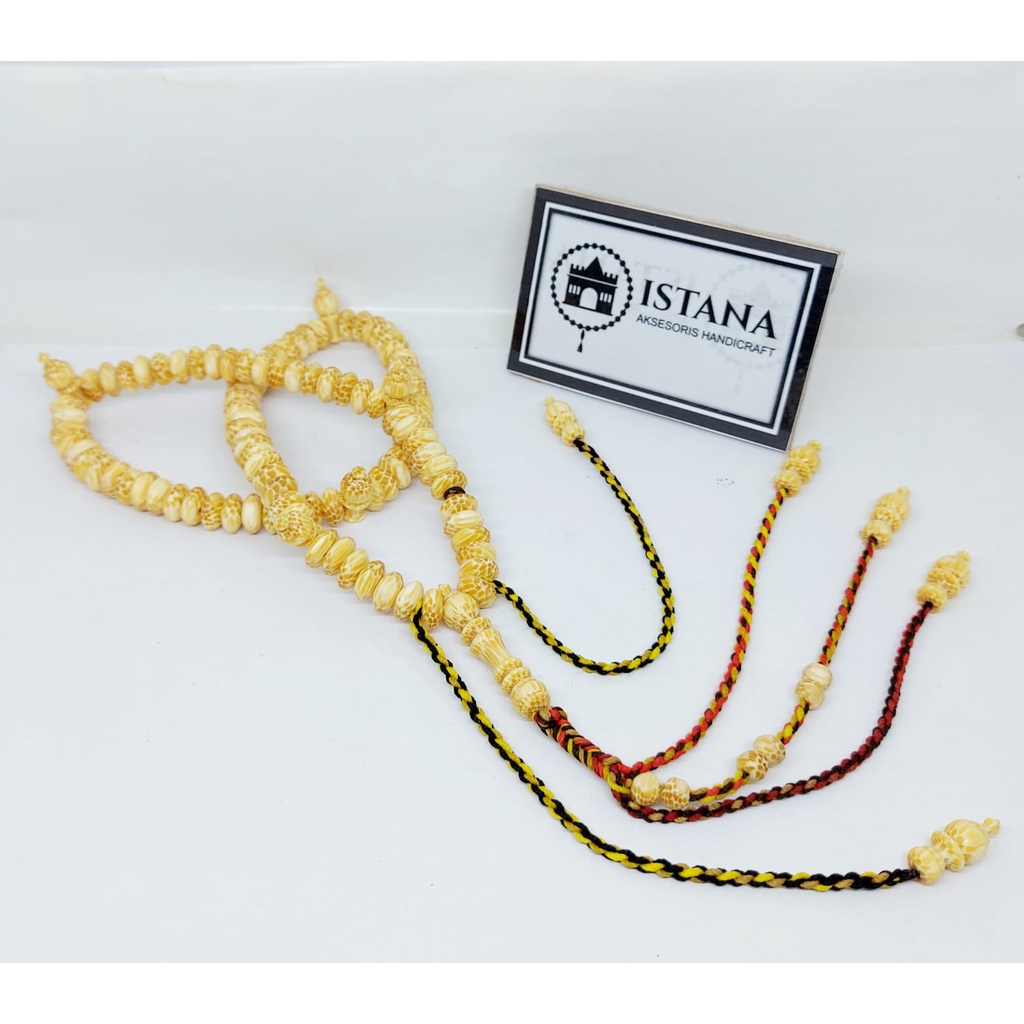 tasbih TIJANI kayu liwung MACAN putih butiran pipi terbaru