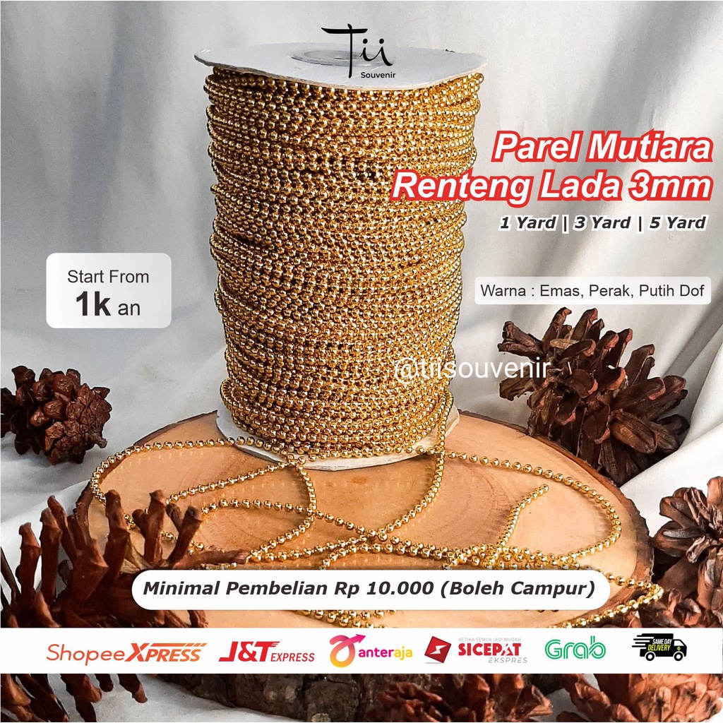 Parel Mutiara Renteng Lada 3mm