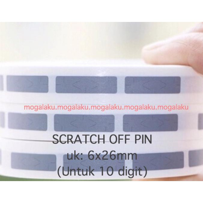 

✨BISA COD✨ 6x26 mm scratch off pin scratch label pin voucher scratch pin