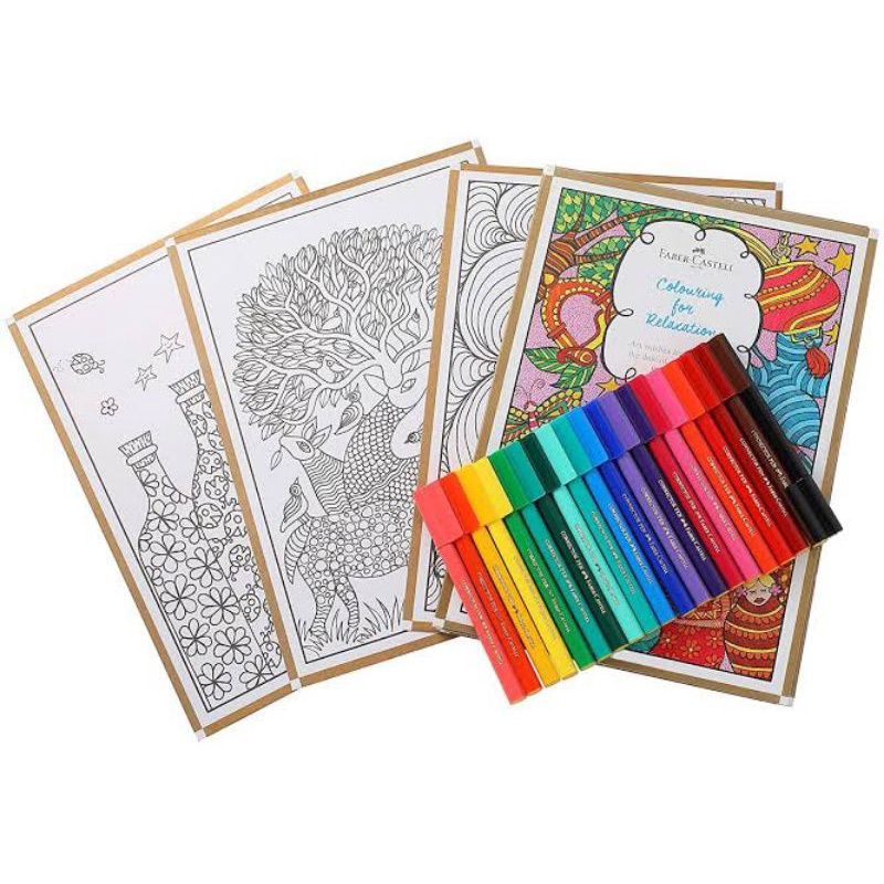 

RB FABER CASTELL COLOURING FOR RELAXATION GIFT SET BUKU MEWARNAI UNTUK DEWASA