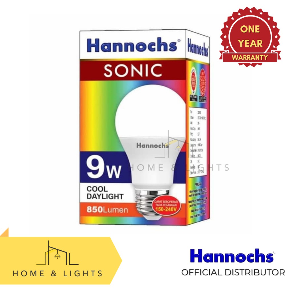 Hannochs Lampu LED Sonic 9W Cool Daylight / Warm White