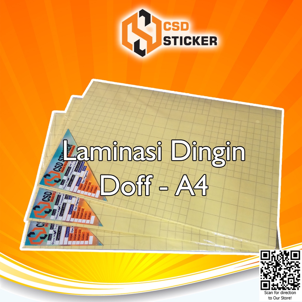 Laminasi Dingin A4 Gloss -  Doff / Matte  Plastik Lapisan Pelindung Hasil Print agar Tahan Gores - Repack 20