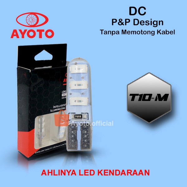 Lampu Sen Sein T10 jelly mode diam warna BIRU MERAH KUNING &amp; PUTIH 6LED sepasang