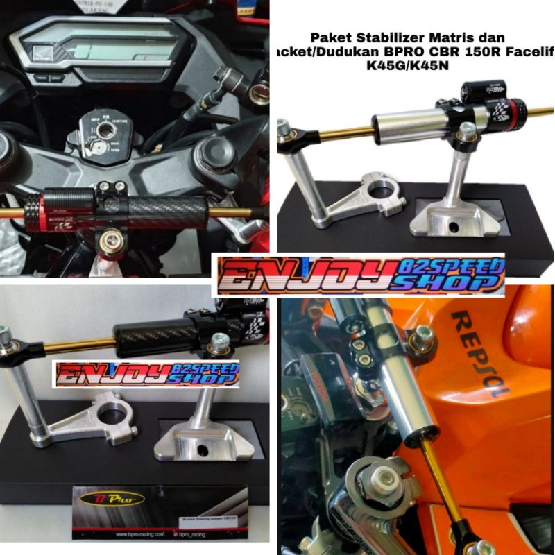 Paket Stabiliser matris fungsi 16 click plus breket stering dumper bpro cbr 150 new k45