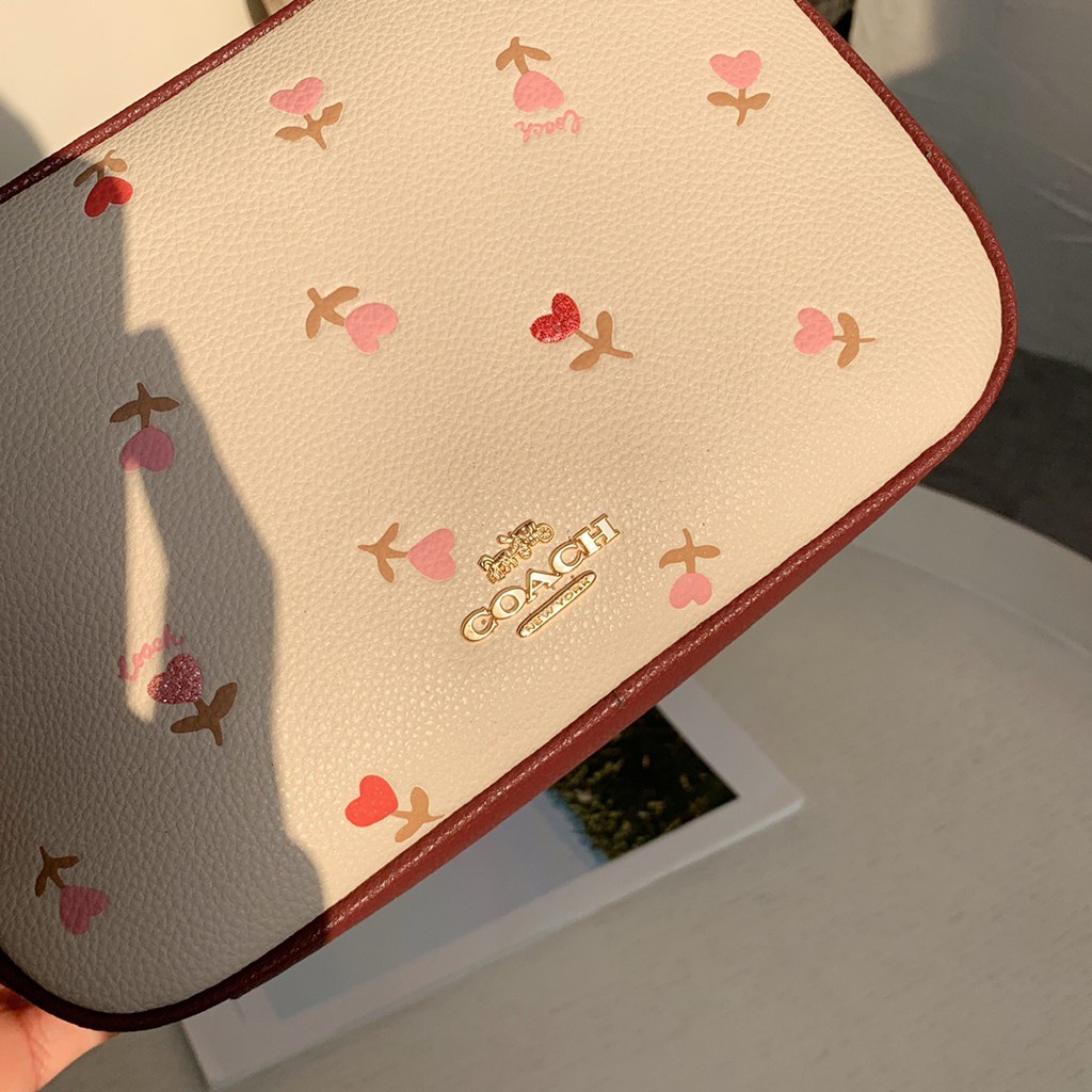 TAS WANITA SELEMPANG EMBOSSED JESS BAG WITH HEART FLORAL PRINT CROSSBODY 2835