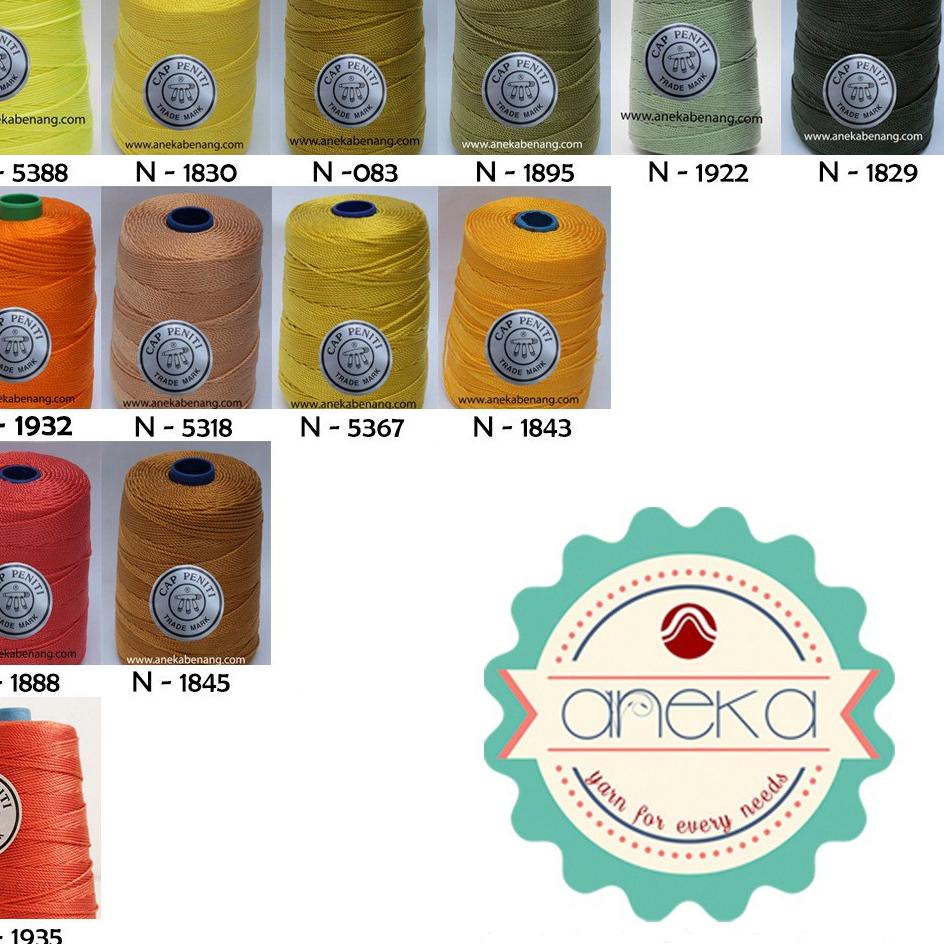 Stock Terkini KATALOG - Benang Rajut Nylon Cap Peniti / Nylon Yarn Kuning - Hijau - Orange