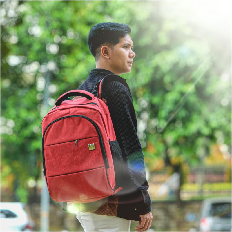 Tas Ransel Laptop 14 inc Cewek Cowok Kanvas Cloting