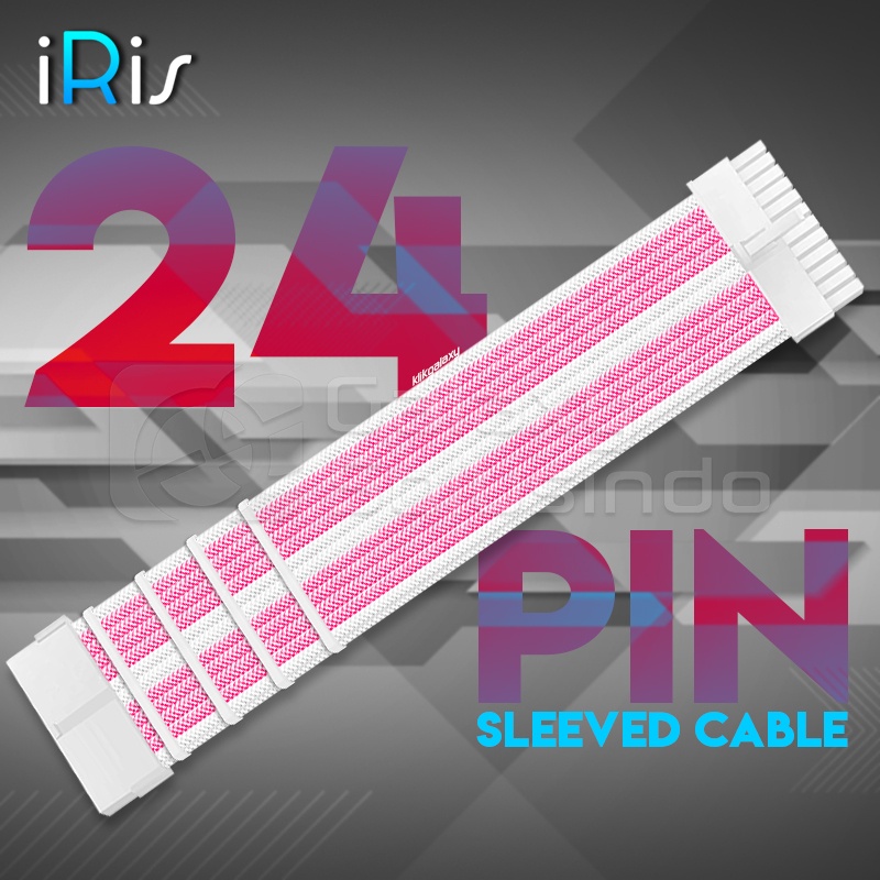 iRis ATX 24 Pin Extension Sleeved Cable - White