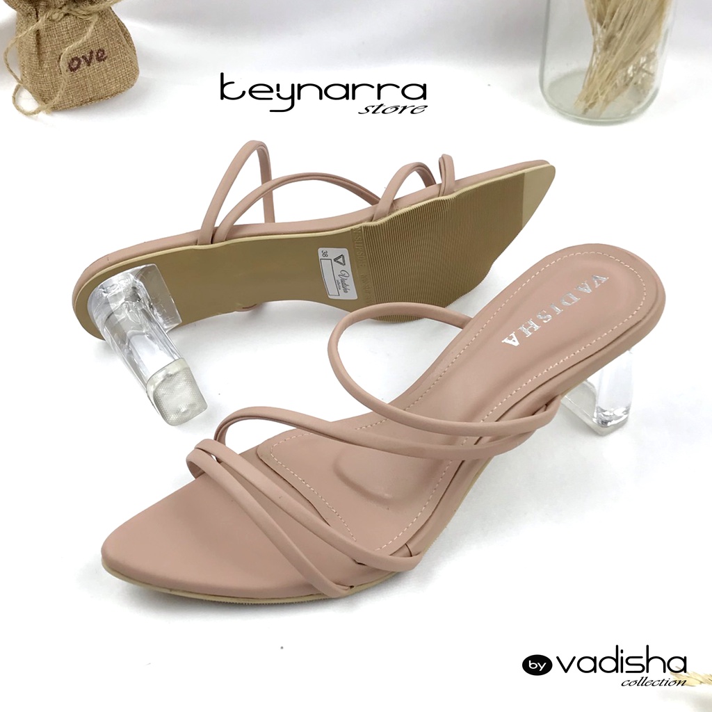 keynarra Best Quality Adeeva Heels Kaca Oval  7 cm Transparan CM 107-salam