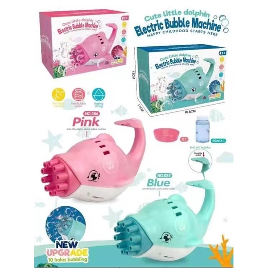 Mainan Anak Bubble Gun &amp; Bubble Cam Dolphin,Shark,Animal Electrix