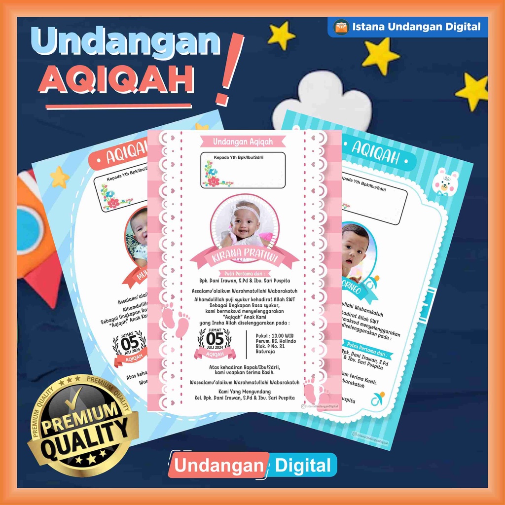 Undangan Aqiqah Anak JPG Digital Desain Kekinian