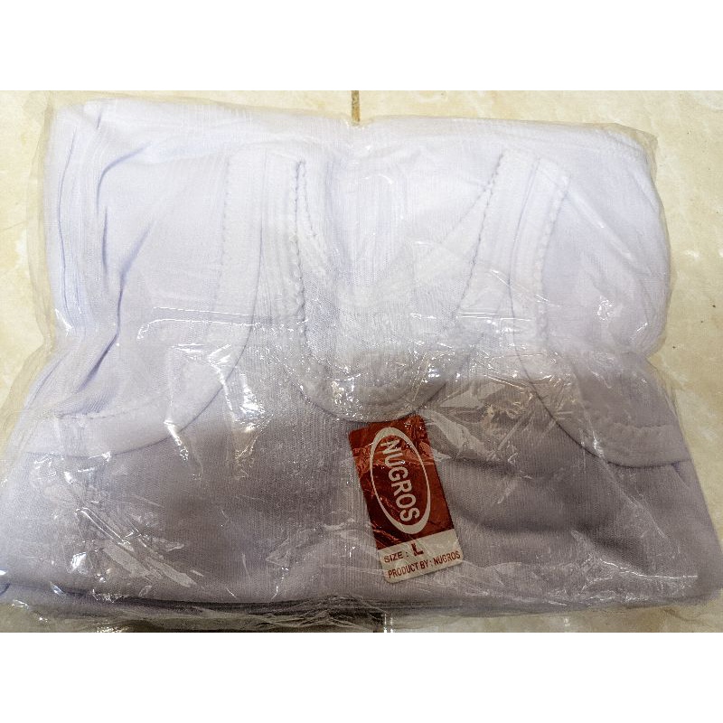 1 lusin Singlet anak sekolah putih bergaris | Singlet anak dan remaja | sporot putih termurah