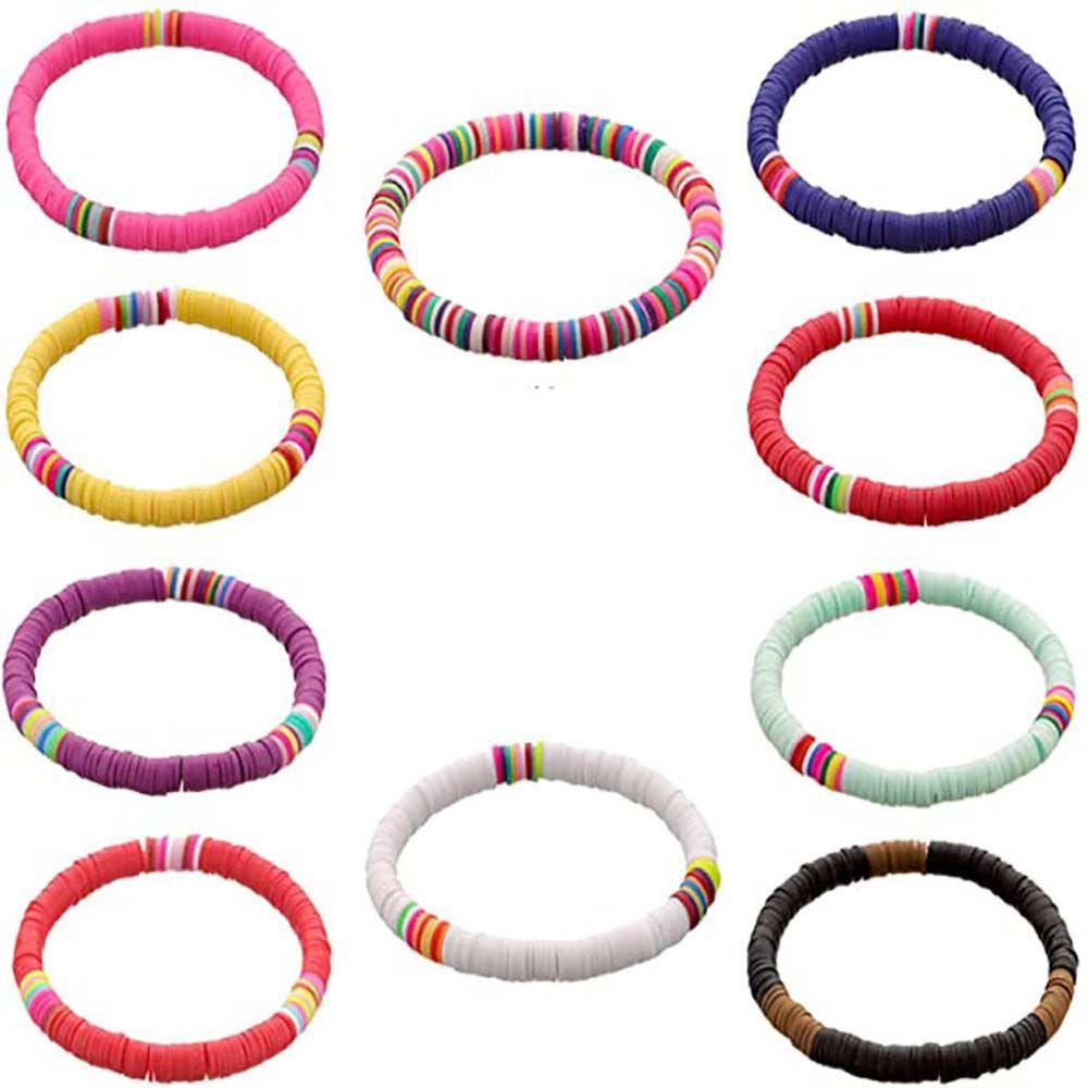 Needway   Bohemian Clay Gelang Klasik Elastis Musim Panas Hadiah Wanita Pantai Bangles