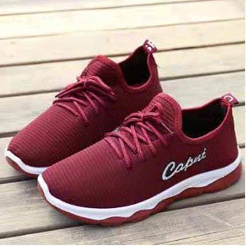 GISF Cathlyn Sepatu Sneakers Import Fashion Wanita Korea 2022 - Real Pic-MERAH MAROON
