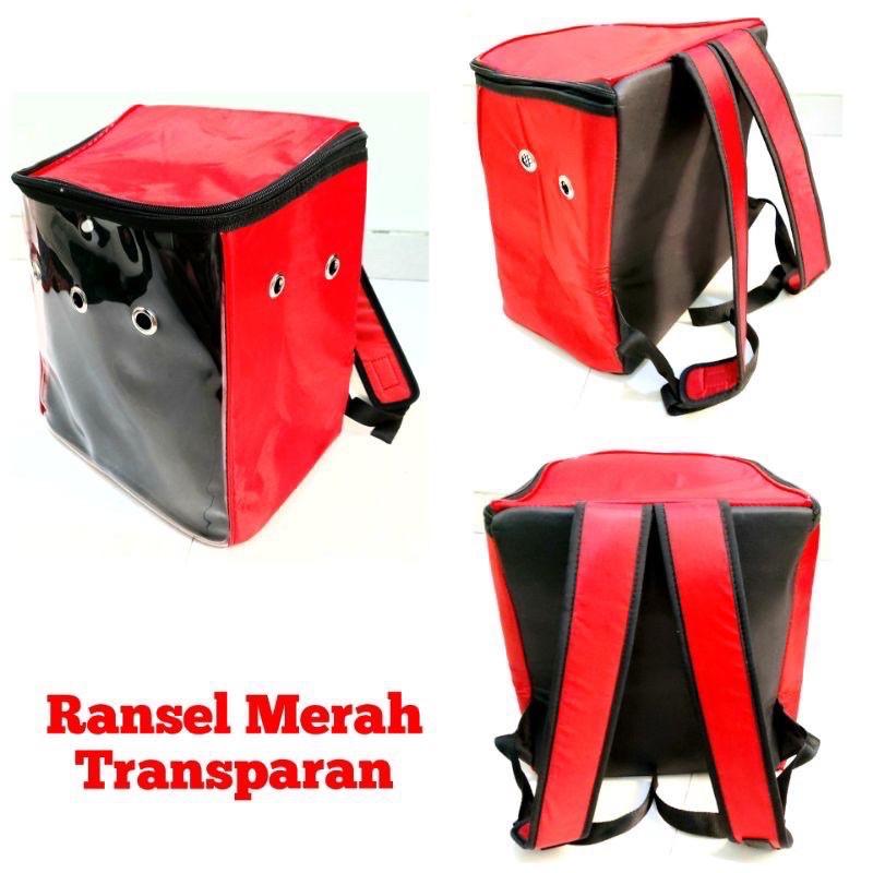 Tas kucing UK M bening - tas ransel travel hewan pet cargo transparan keranjang slempang kargo astronot