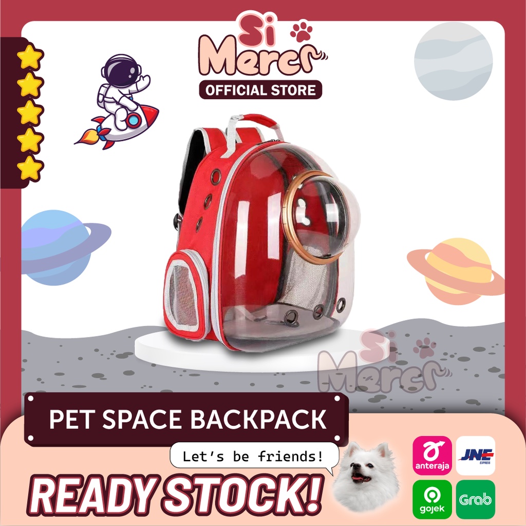 【Si Merci】Tas Ransel Anjing Kucing Transparan / Tas Astronot Kucing Anjing / Pet Cargo / Pet Backpack