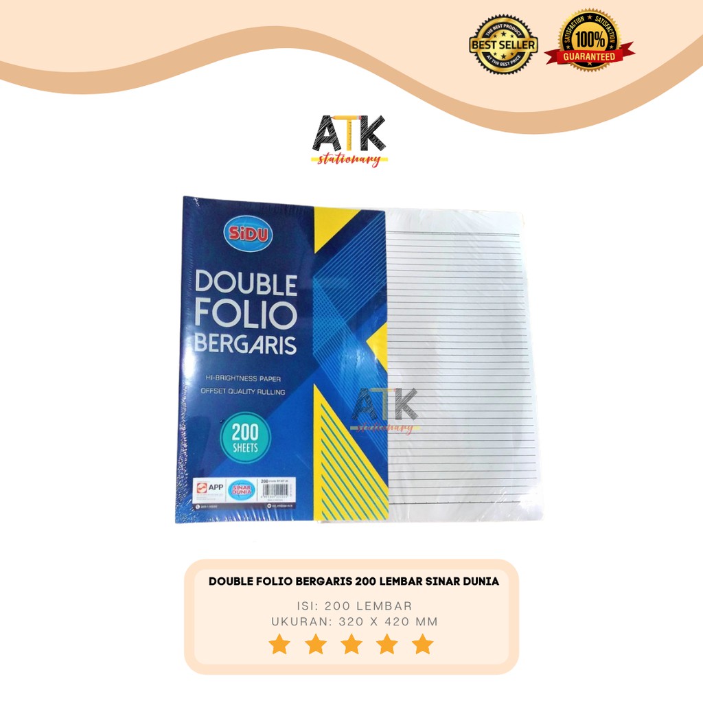 

Kertas Double Folio Bergaris 200 Lembar Sinar Dunia atk