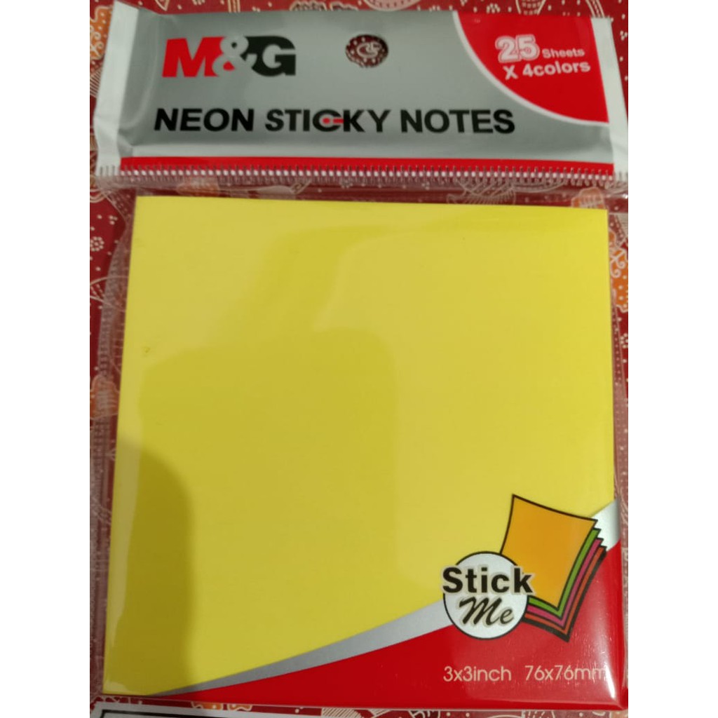 

NEON STICKY NOTES M&G 25 sheets x 4 colors