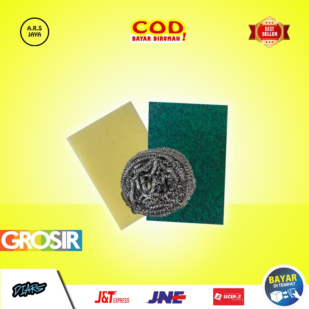 Best Seller Spons Cuci Piring Sepeda Motor Multifungsi Spon Kuning wg8ZGjC3W5ObG