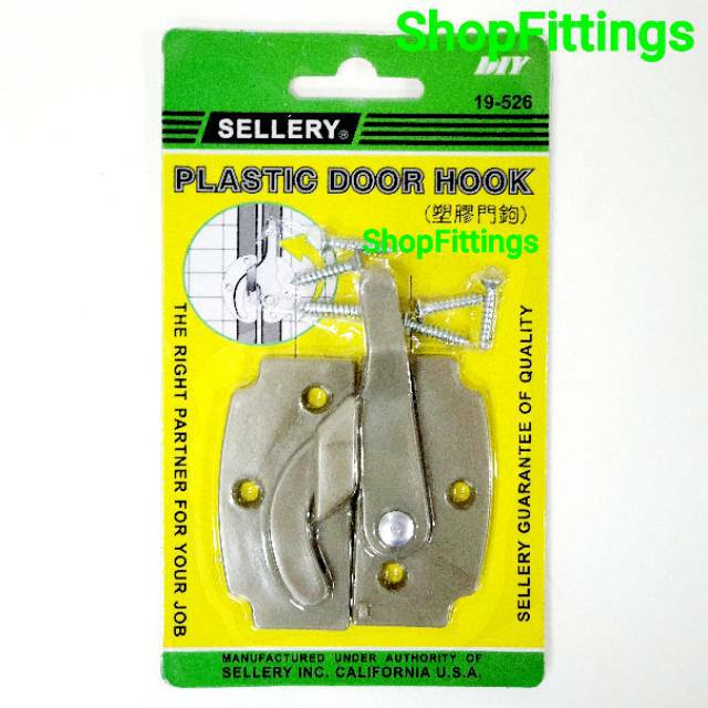 Sellery 19 526 Plastic Sliding Door Hook Grendel Kait Pintu Geser PVC