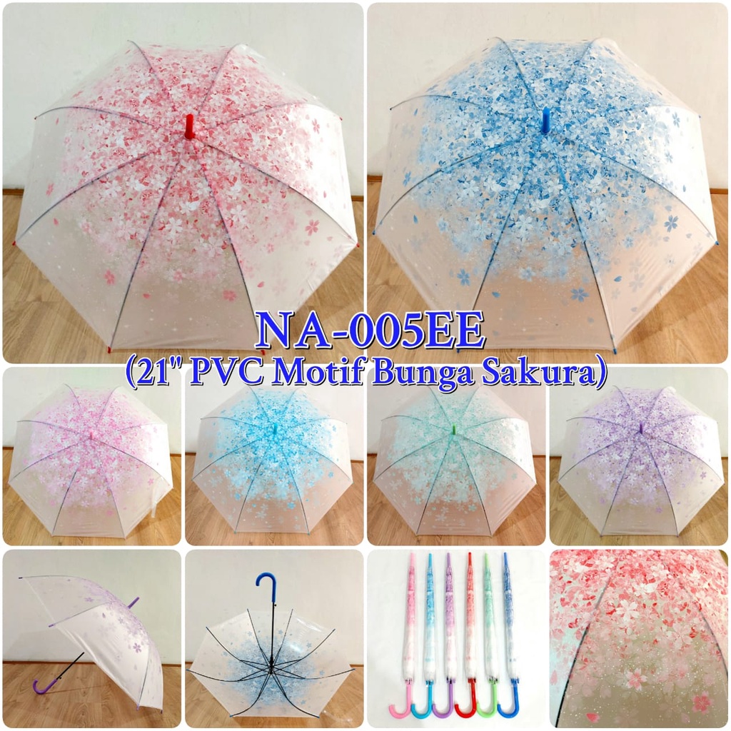 Payung Transparan Motif Sakura