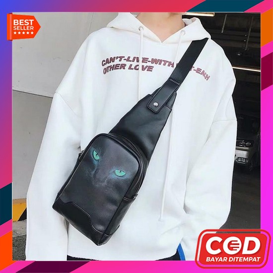 Tas Pria Import Model Selempang Jinpaidi 0082 Tas Selempang Bahu Kulit Pria Slingbag T&S Cat