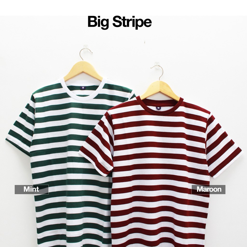 KAOS POLOS PRIA KATUN COMBED 30s LENGAN PENDEK/ STRIPE WARNA BIG MINT / HIJAU