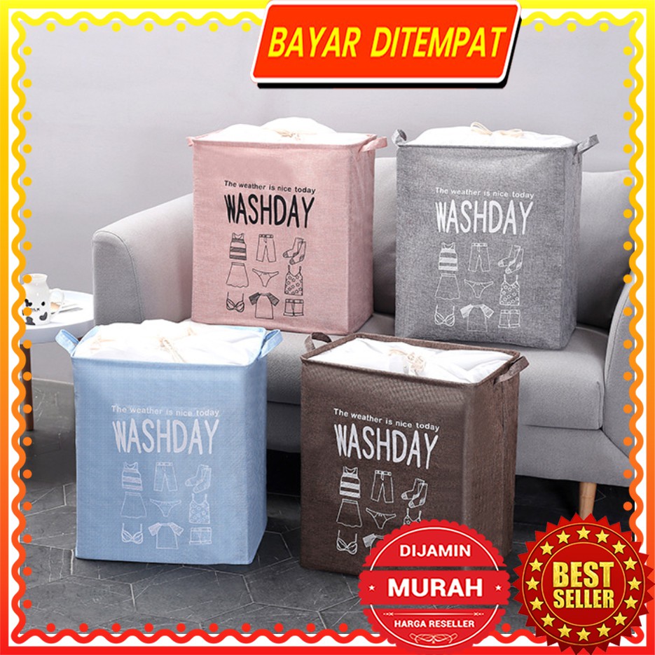 Tas Laundry Bag WashDay Keranjang Cuci Baju Warna Multifungsi Storage Bag