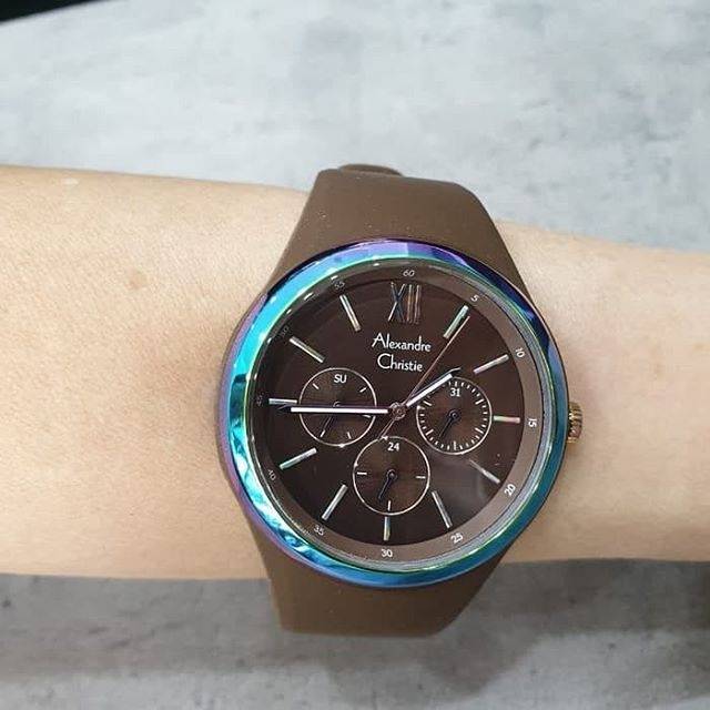 JAM TANGAN ALEXANDRE CHRISTIE WANITA AC2773 BROWN ORIGINAL