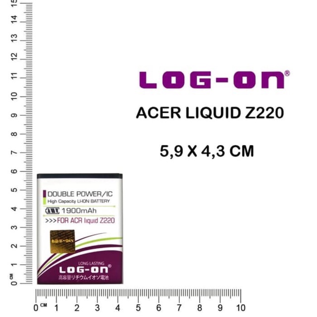 BATERAI LOG-ON ACER Z220 M220 Z200 Z205 DOUBLE POWER DOUBLE IC