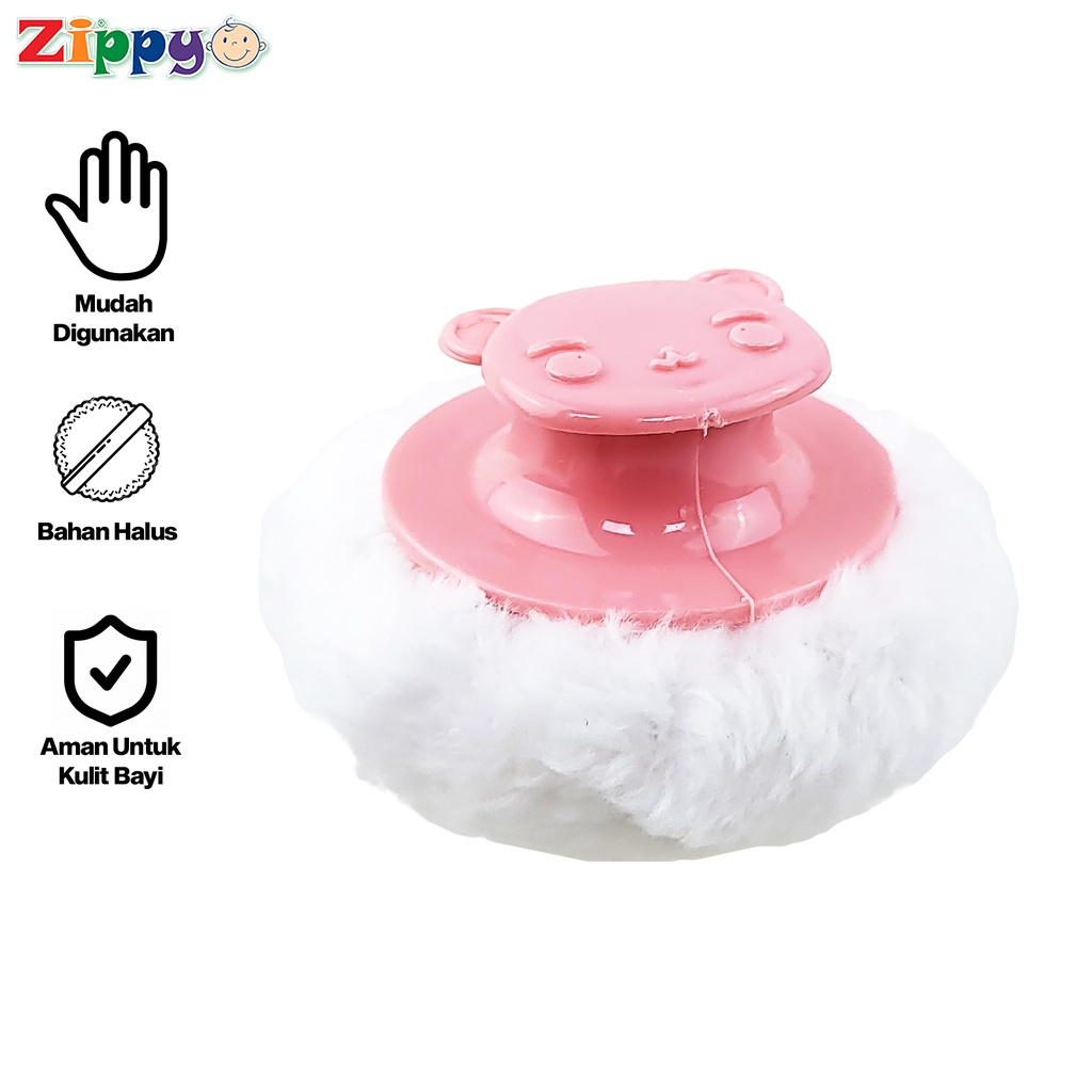 ♥BabyYank♥ ZIPPY SPON / PUFF BEDAK  Bayi 1 Pcs Baby Powder Puff Halus ZIP-OK-110