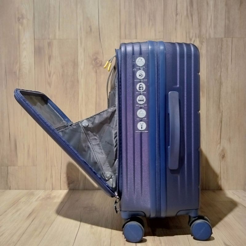 koper 20 inch travel time front open laptop navy