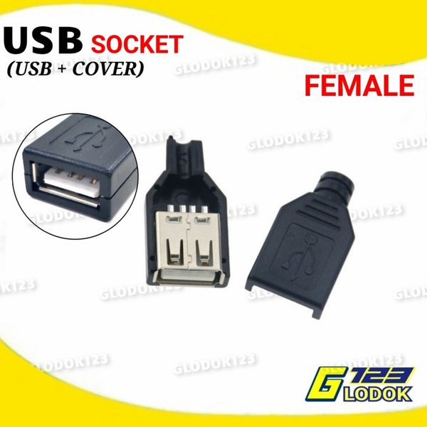 Soket USB 4 Pin Plug Socket Connector Kosong Jantan Male Betina Female