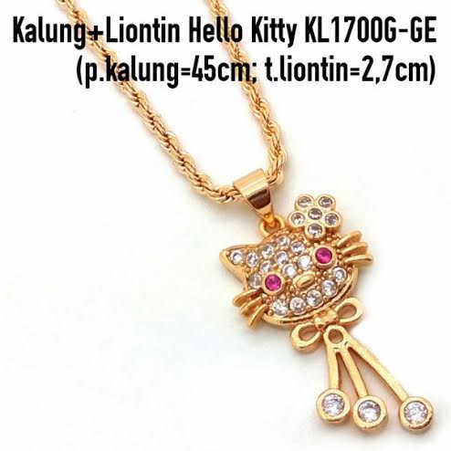 Kalung Liontin Hello Kitty Perhiasan Lapis Emas Asesoris Wanita KL1700