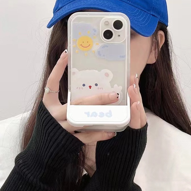 Soft Case Bahan Silikon TPU Motif Beruang Untuk IPhone 13 12 11 Pro Max X XR XS 8 7 Plus 6 6S SE 2020