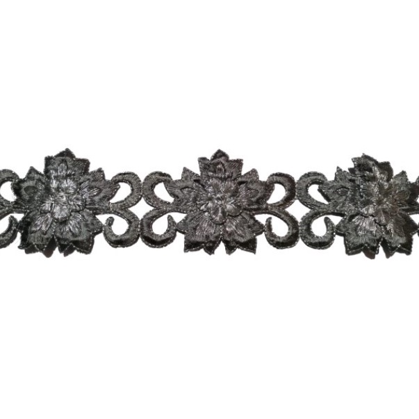 PondokGedeStore Bordir Renda Tasik Roll Seruni Abu Tua Lace Dark Grey Embroidery Kebaya Gamis Tunik 