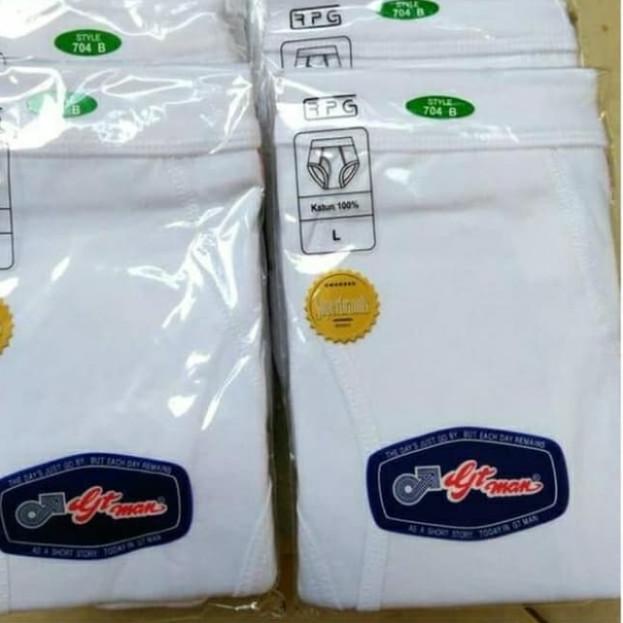 ◙ GT MAN putih ( S / M / L / XL ) 704 B celana dalam pria - S ♔