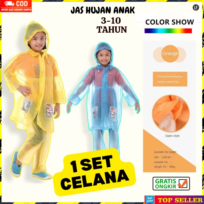 JAS HUJAN ANAK PEREMPUAN MANTEL HUJAN MOTOR ANAK LAKI LAKI RAINCOAT KIDS KOREA JAKET IMPORT A8