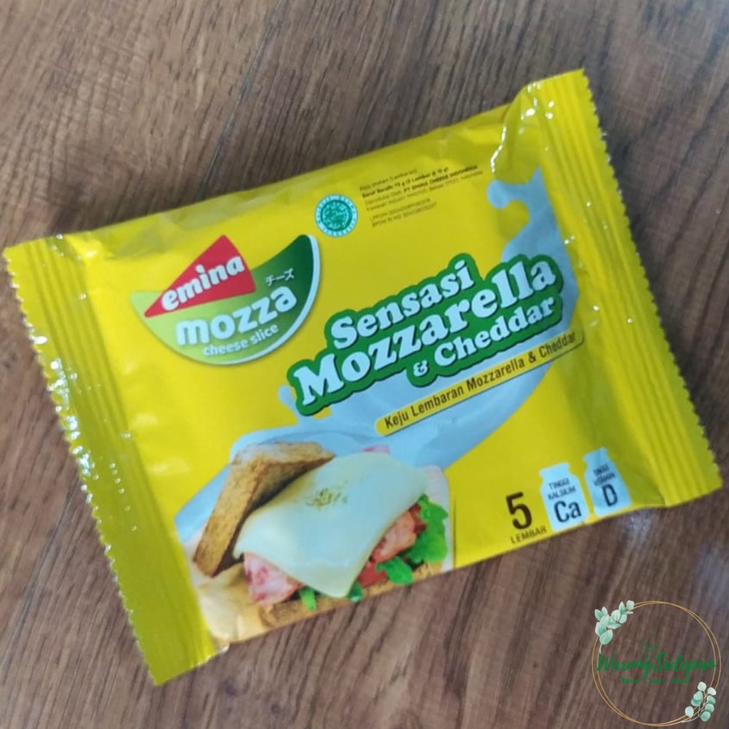 

Emina Mozza Cheese Slice isi 5 Lembar Keju Lembaran Mozzarella dan Cheddar