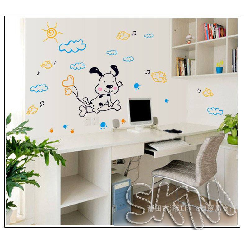 WALLSTICKER STIKER DINDING UK 70X50 DOG &amp; BONE
