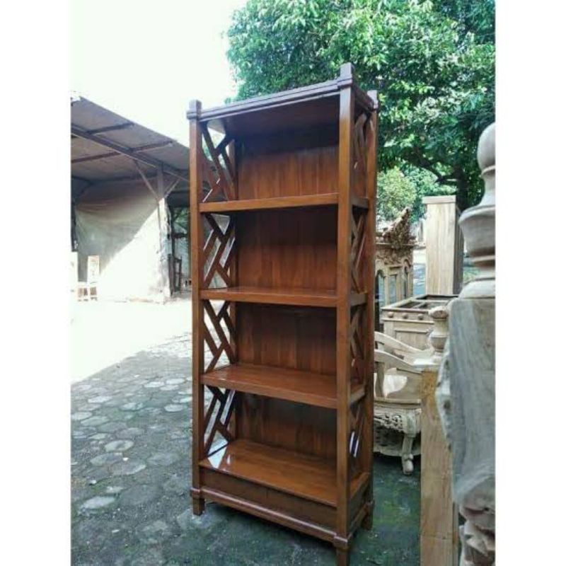 Jual Rak Buku Kayu Jati Minimalis | Shopee Indonesia