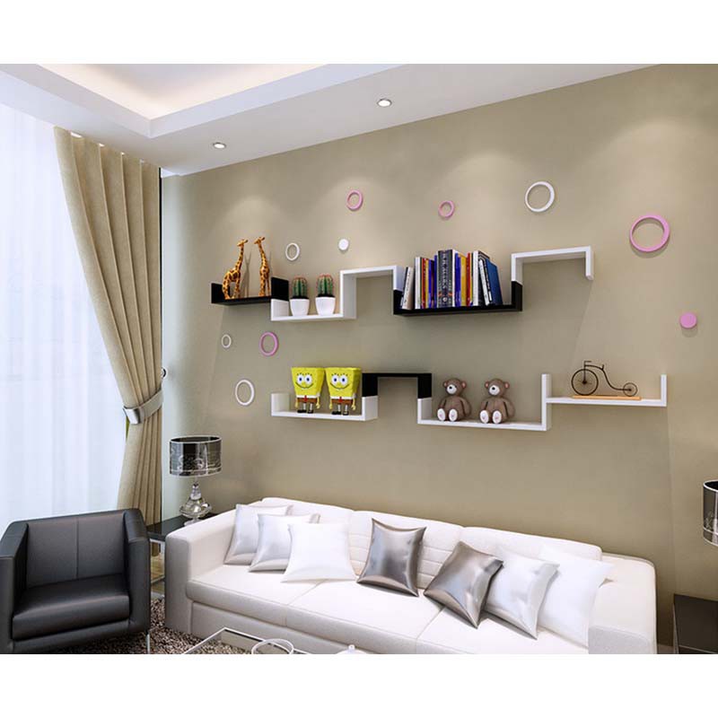 StarHome Rak Buku Melayang - Rak Dinding 1 Set isi 3 Pc - Set Wall Floating Shelves - U