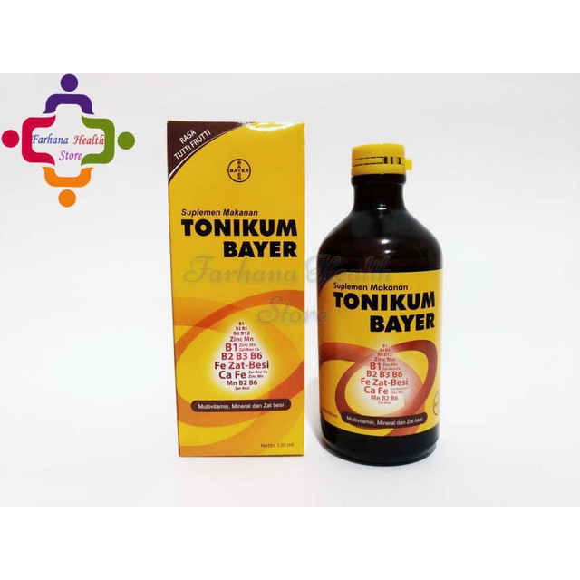 Original Tonikum Bayer Syrup 330 ml Rasa Tutti Frutti / Multivitamin Mineral & Zat Besi