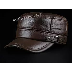 Topi Kulit Asli Komando 100% Kulit Asli Topi pria